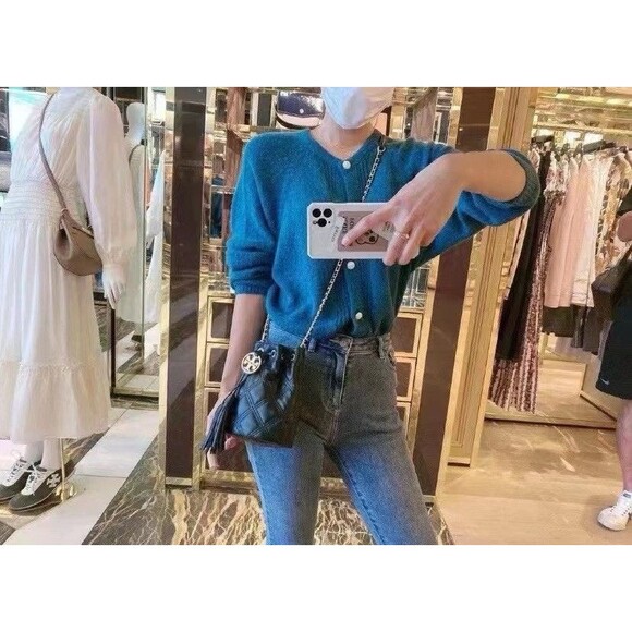 Tory Burch Fleming Mini Soft Quilted Leather Bucket Bag Crossbody Black Gold NWT - Picture 13 of 16